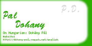 pal dohany business card